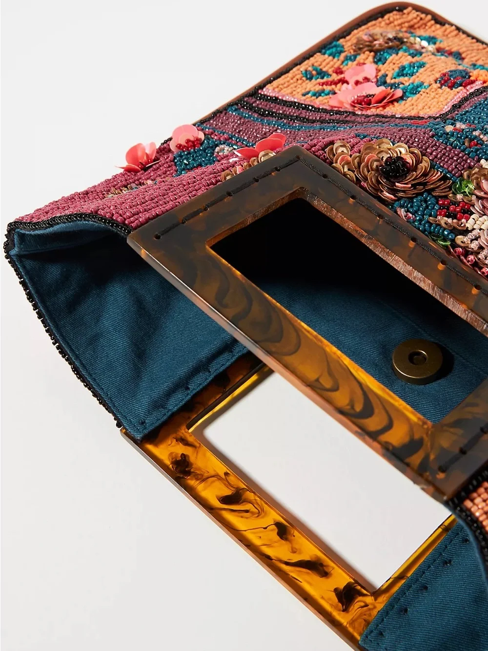 Anthropologie Embellished Patchwork Clutch Retail $128 New Without Tags